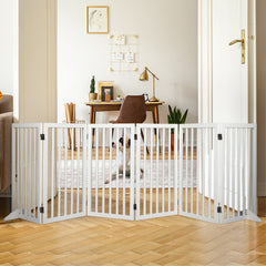 PaWz Wooden Pet Gate Dog Fence Safety White 10 Pack-1954802529925730310