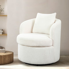 Levede Fleece Swivel Chair-1954802380256186374