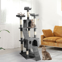 PaWz 184cm Cat Trees Scratching Post Grey-1954802765565923334
