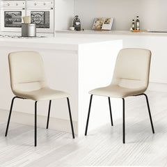 Levede Stackable Dining Chairs Kitchen Beige-1954802990800048134