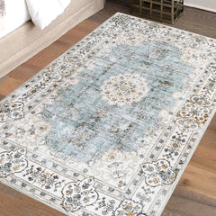 Marlow Floor Rug Short Pile Washable Vintage Carpet Soft Plush Non Slip 200x230-1954802390679031814
