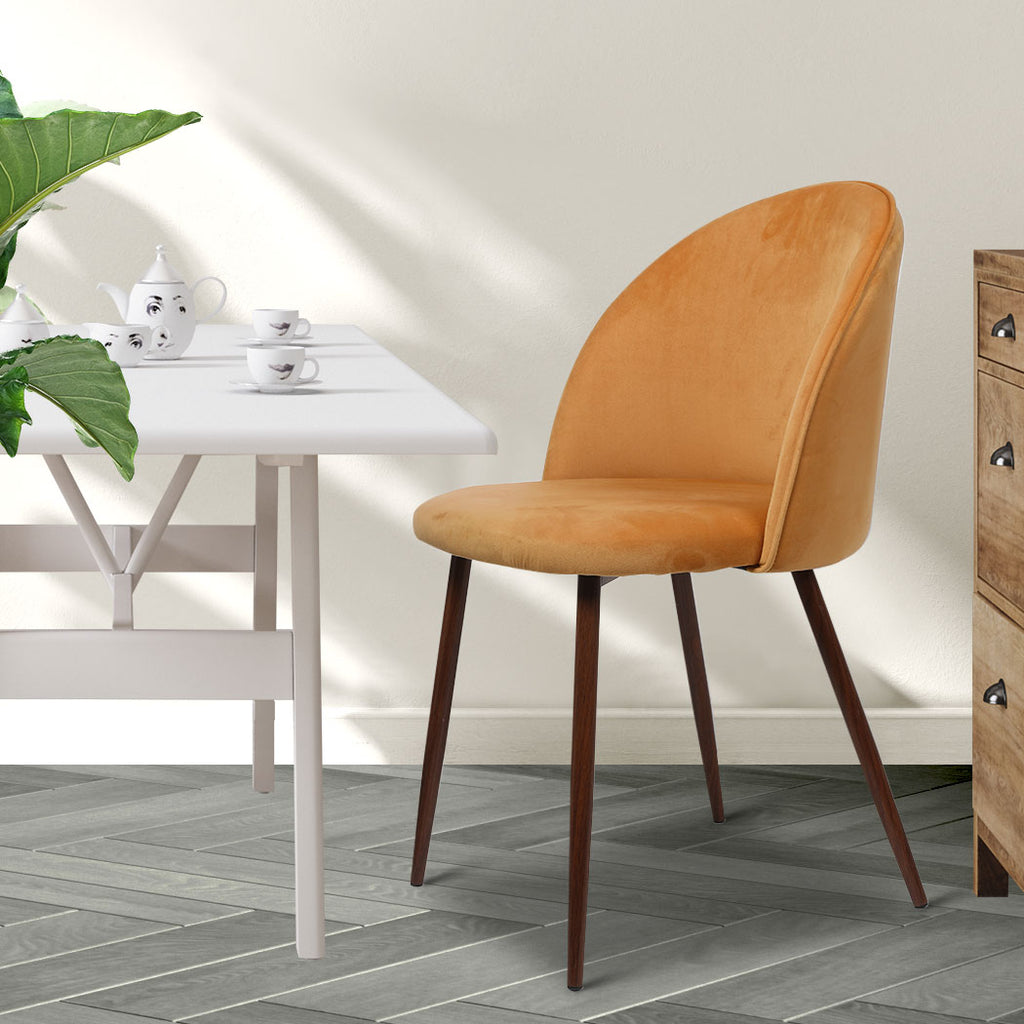 Levede 2x Dining Chairs Seat French Mustard-1954802979714502662