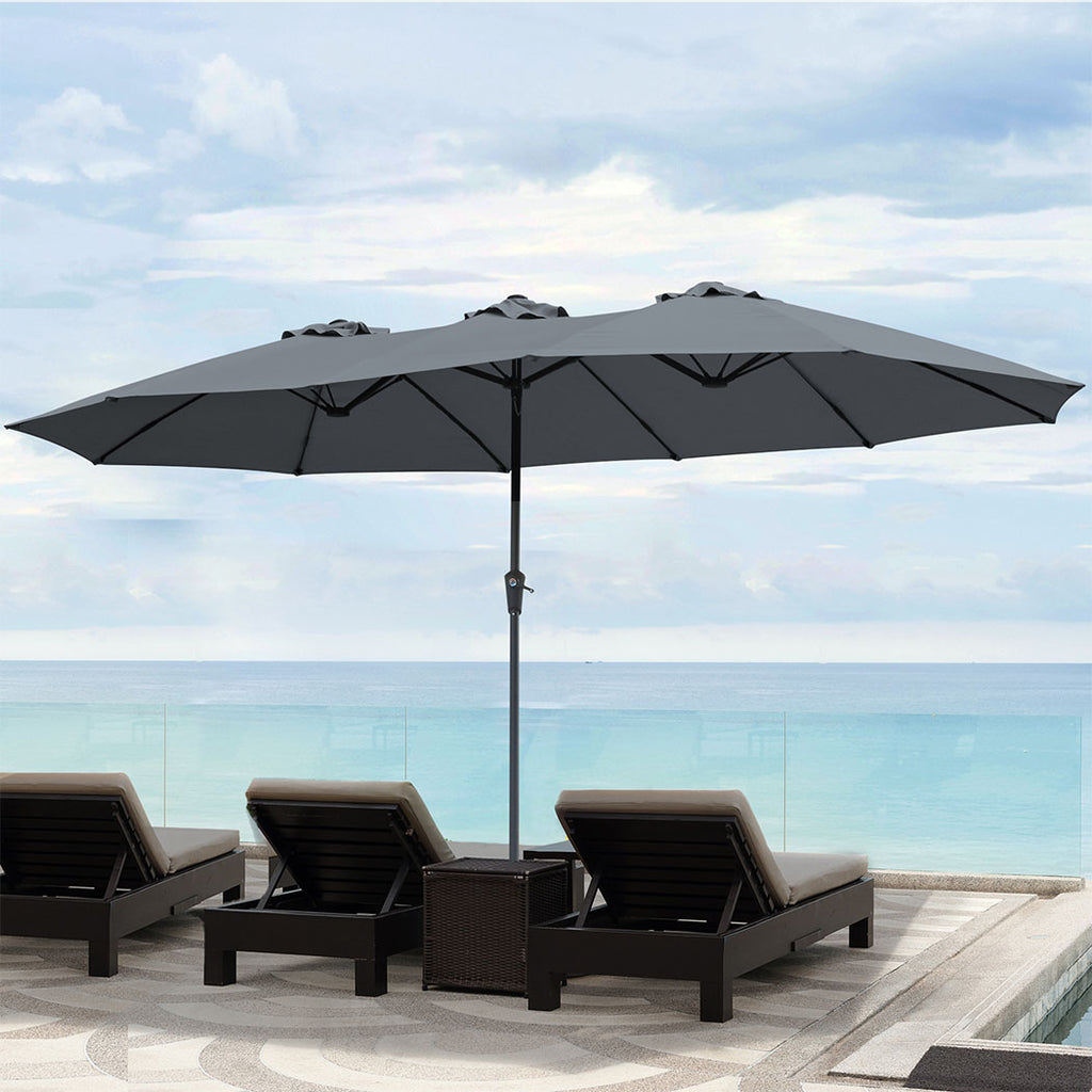 Centra 4M Double-sided Patio Umbrella Outdoor Umbrella Base Stand Grey-1954802422492827654