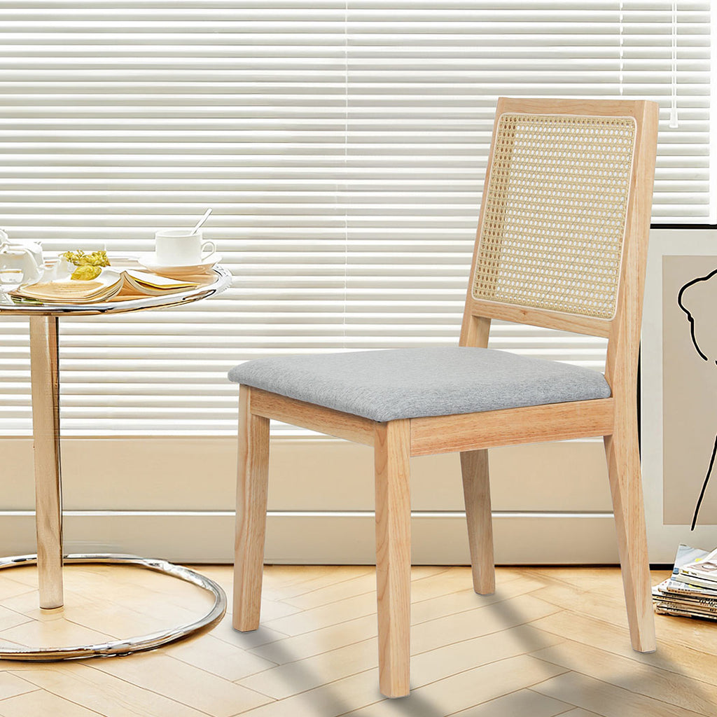 Levede 2x Rattan Dining Chair Solid Wood Lounge-1954802458693865478