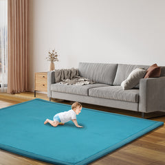 Marlow Coral Velvet Area Rugs Large Mat 150x200cm Blue-1954802461801844742