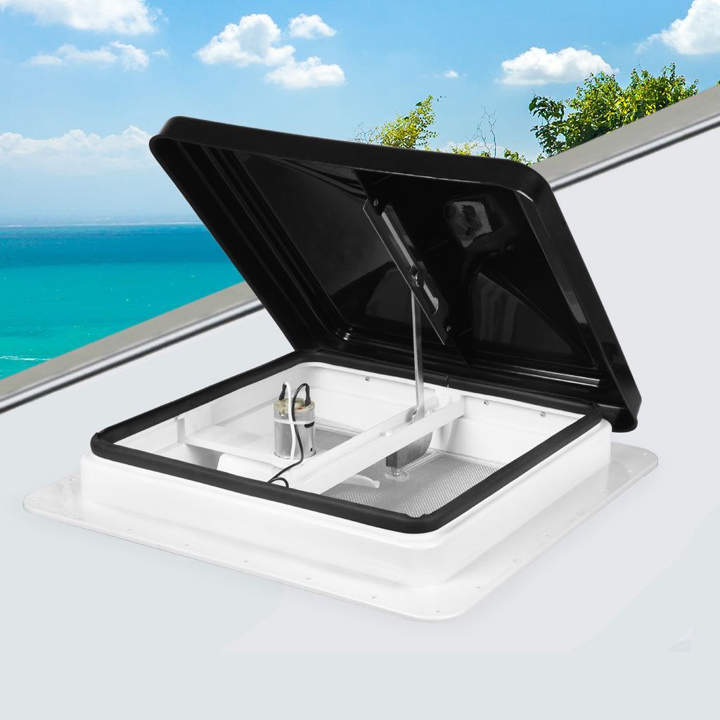 Manan Caravan Roof Vent 12V Fan RV Black-1954802959665729542