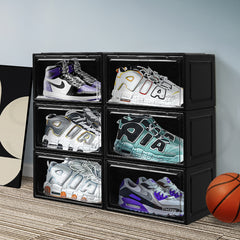 Stacked Shoe Box Acrylic Sneaker Display 6PC Black-1954802597328195590
