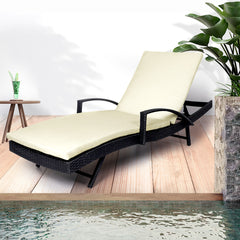 Levede Outdoor Sun Lounger Furniture Beige-1954802878212345862