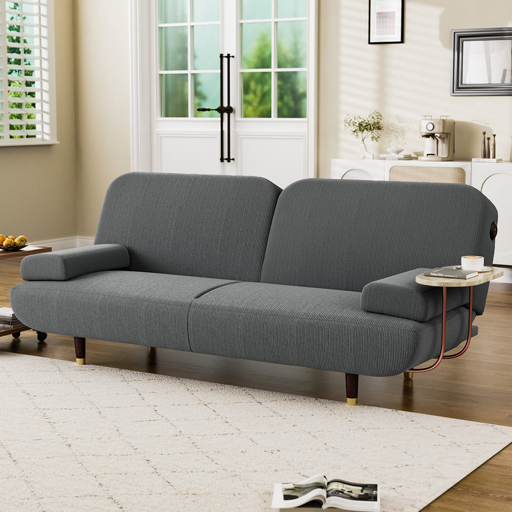 LEVEDE  CONVERTIBLE SOFABED WITH USB CHARGE AND SIDE TABLE-1954802387638161415
