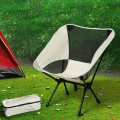 Camping Chair Folding Outdoor Portable Medium Beige-1954802882930937862