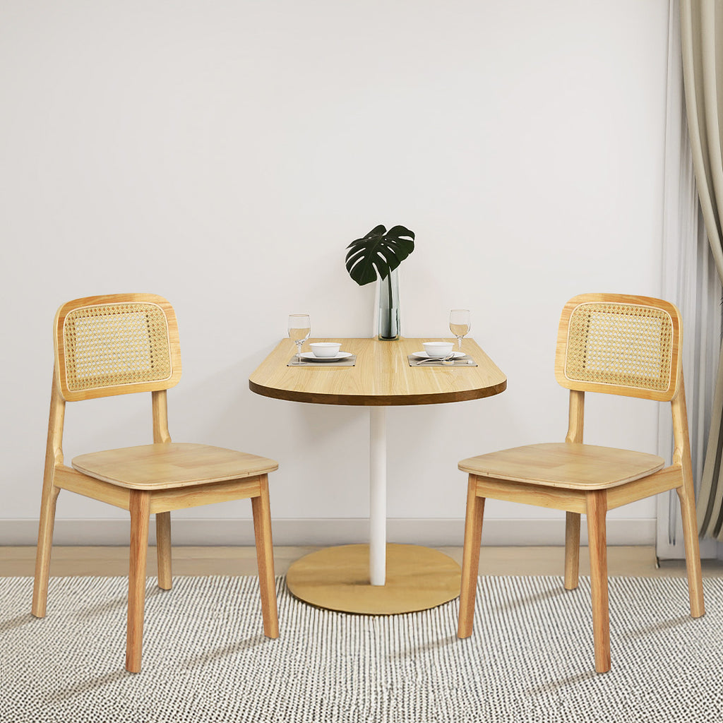 Levede 2x Rattan Dining Chair Wooden Kitchen Chair-1954802451378999302
