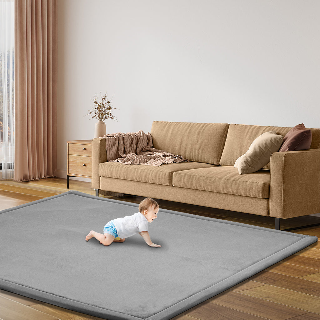 Marlow Coral Velvet Area Rugs Large Mat 120x200cm Grey-1954802461621489670