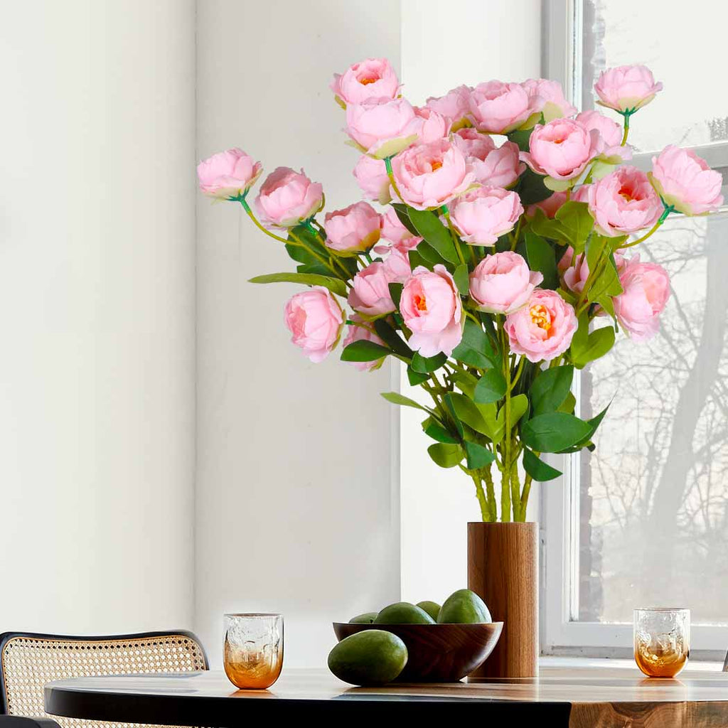 Lambu Artificial Flowers Silk Roses Pink-1954802596493529094