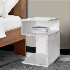Levede 1xBedside Tables Drawers Side White-1954802869936984070