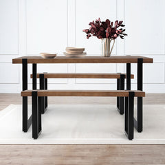 Levede Wooden Dining Sets 1XTable+2X-1963748916881133574