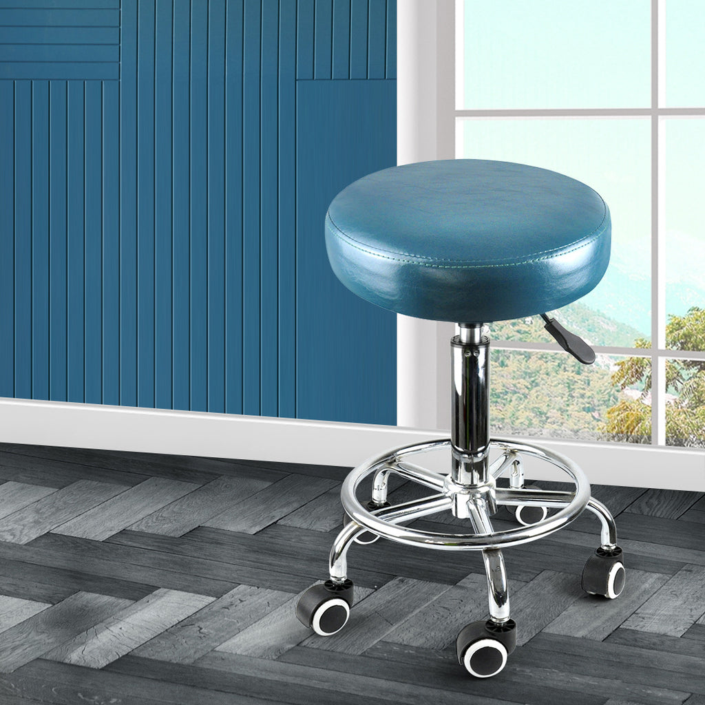 Levede Bar Stools Salon Stool Swivel Teal-1954802613174276103