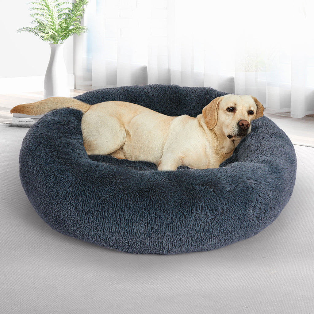 PaWz Pet Bed Cat Dog Donut Nest Calming XXXL Dark Grey XXX-Large-1954802763556851718