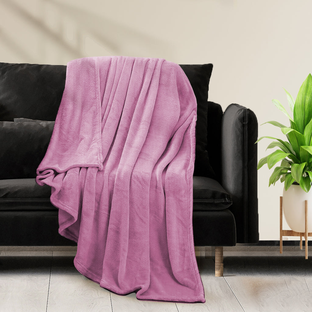DreamZ 320GSM 220x240cm Ultra Soft Mink Pink Queen-1954802937716936710