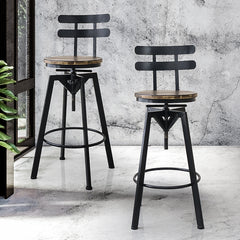 Levede 1x Bar Stool Industrial Adjustable-1954802952325697542