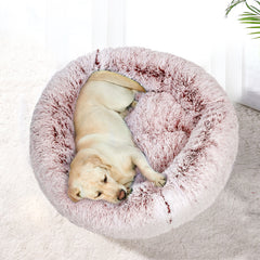 PaWz Pet Bed Cat Dog Donut Nest Calming L Pink Large-1954802517737082886