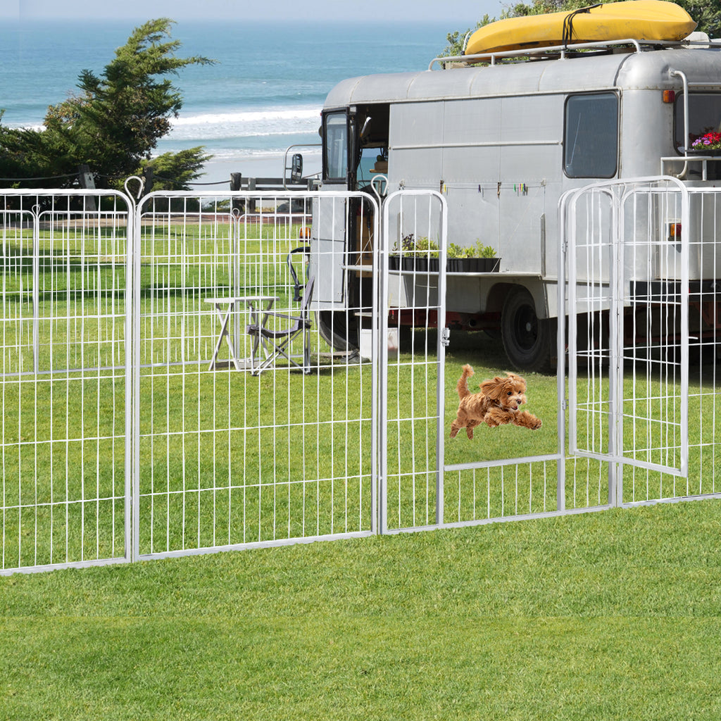 PaWz 8 Panel 32'' Pet Dog Playpen Puppy White 2.5kg Mackerel & Lamb-1966287384760946694