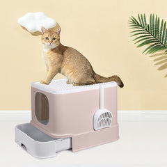 PaWz Cat Litter Box Fully Enclosed Kitty Coffee-1954802512208990214