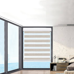 Marlow Blackout Zebra Roller Blind Curtains 90x210 Beige-1954802975117545478