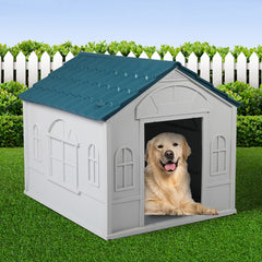 PaWz Dog Kennel Outdoor Indoor Pet Plastic XL Blue-1954802531251130374