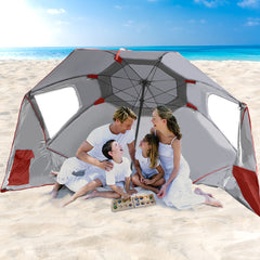 Mountview Beach Umbrella Outdoor Umbrellas Red 2.33M-1954802645621411846