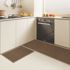 Marlow Kitchen Rug 2PCS Woven Non Slip Absorbent Brown-1954802460694548486