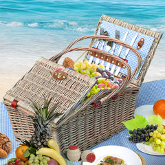 4 Person Picnic Basket Baskets Set Outdoor-1954802901494927366