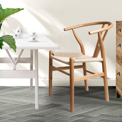 Levede 2x Dining Chairs Wooden Hans Clear-1954802980792438790