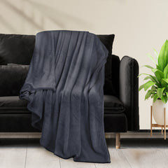 DreamZ 320GSM 220x240cm Ultra Soft Mink Dark Grey Queen-1954802937142317062