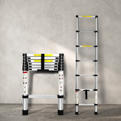 Traderight Multipurpose Ladder Telescopic 2M Silver 2 Meter-1954802733693407238