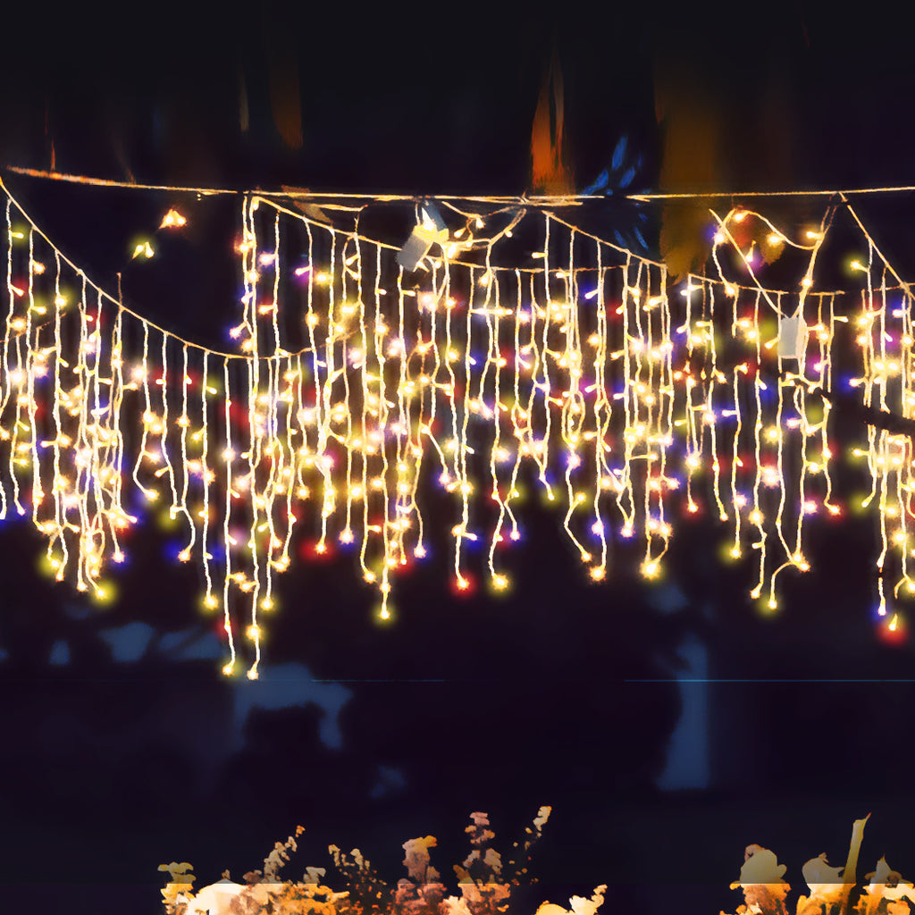 800 LED Curtain Fairy String Lights Multi Colour-1954803000497278982