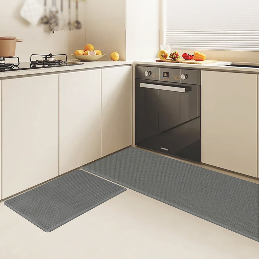 Marlow Kitchen Rug 2PCS Non Slip Anti Fatigue Mat Grey-1954802461264973830