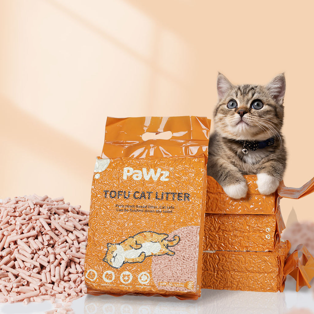 PaWz 2.5kg Tofu Cat Litter Clumping Peach x12-1954802394525208583