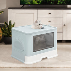 PaWz Foldable Cat Litter Box Tray Enclosed Blue-1954802552847601670