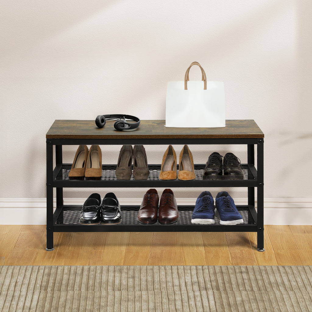 Levede 3-Tier Shoe Rack Bench Storage Cabinet 73cm-1954802690282360838