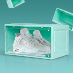 Stacked Sneaker Display Case Stackable Cyan-1954802601912569862
