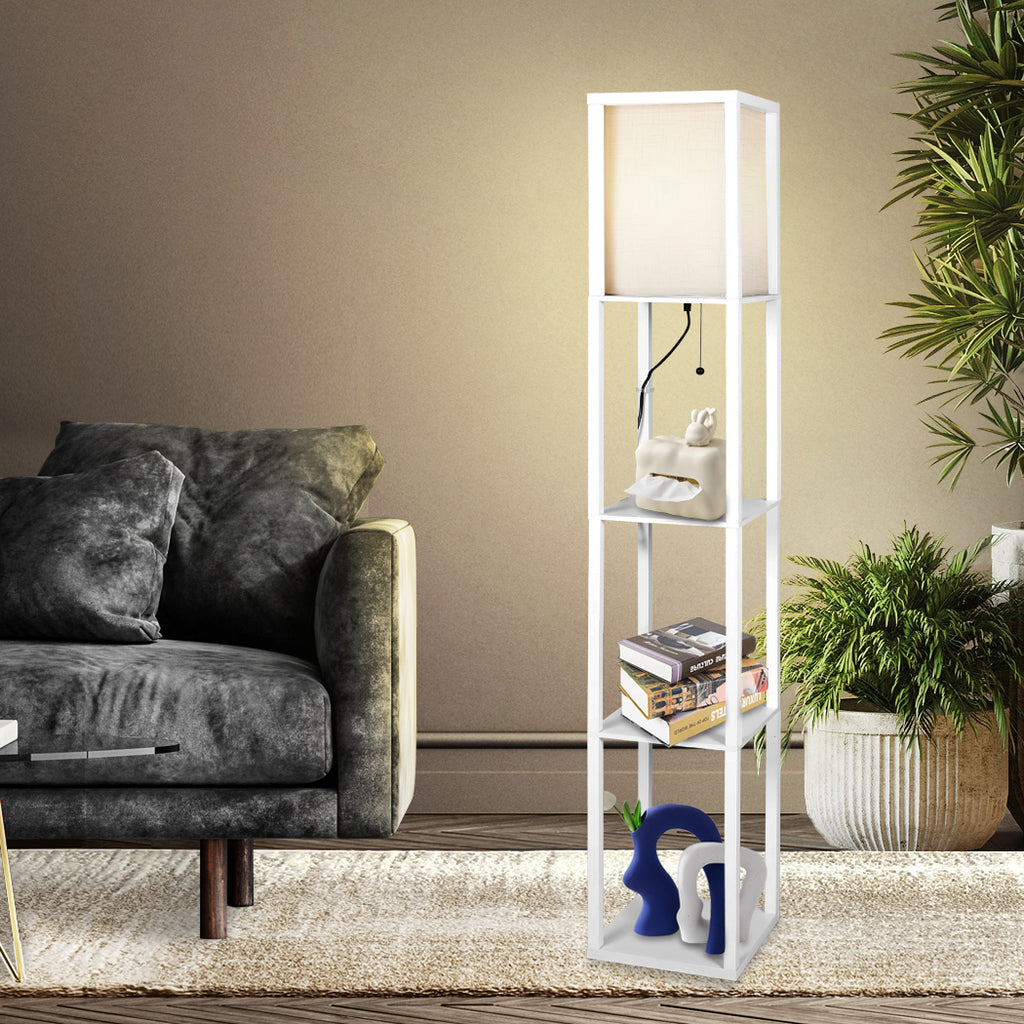 EMITTO Floor Lamp Storage Shelf LED White-1954802834927128582