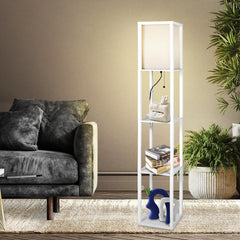 EMITTO Floor Lamp Storage Shelf LED White-1954802834927128582