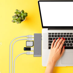 USB 3.0 Type-C HUB 6 Port Powered Adapter Grey-1954802839679275014