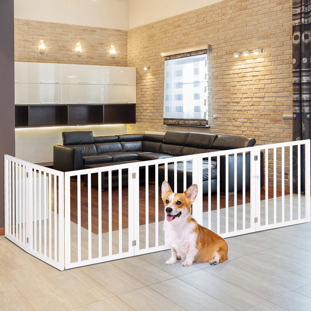 PaWz Wooden Pet Gate Dog Fence Safety White 100 Pack-1954802529762152455