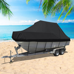Boat Cover 12-14 FT Trailerable Weatherproof Black 14FT-1954802947657437191