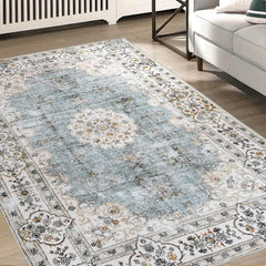 Marlow Floor Rug Short Pile Washable Vintage Carpet Soft Plush Non Slip 160x120-1954802390494482439
