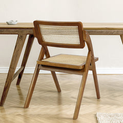 Levede 2X Foldable Rattan Dining Chairs Walnut-1954802988602232839