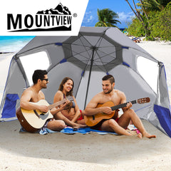 Mountview Beach Umbrella Outdoor Umbrellas Blue 2.13M-1954802645004849159