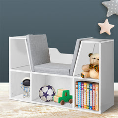Levede Kids Bookcase Toys Box Shelf White-1954802614847803399