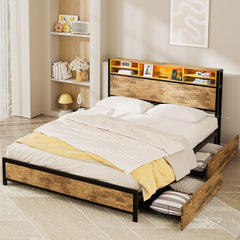 Levede bed frame queen-1954802406185373703